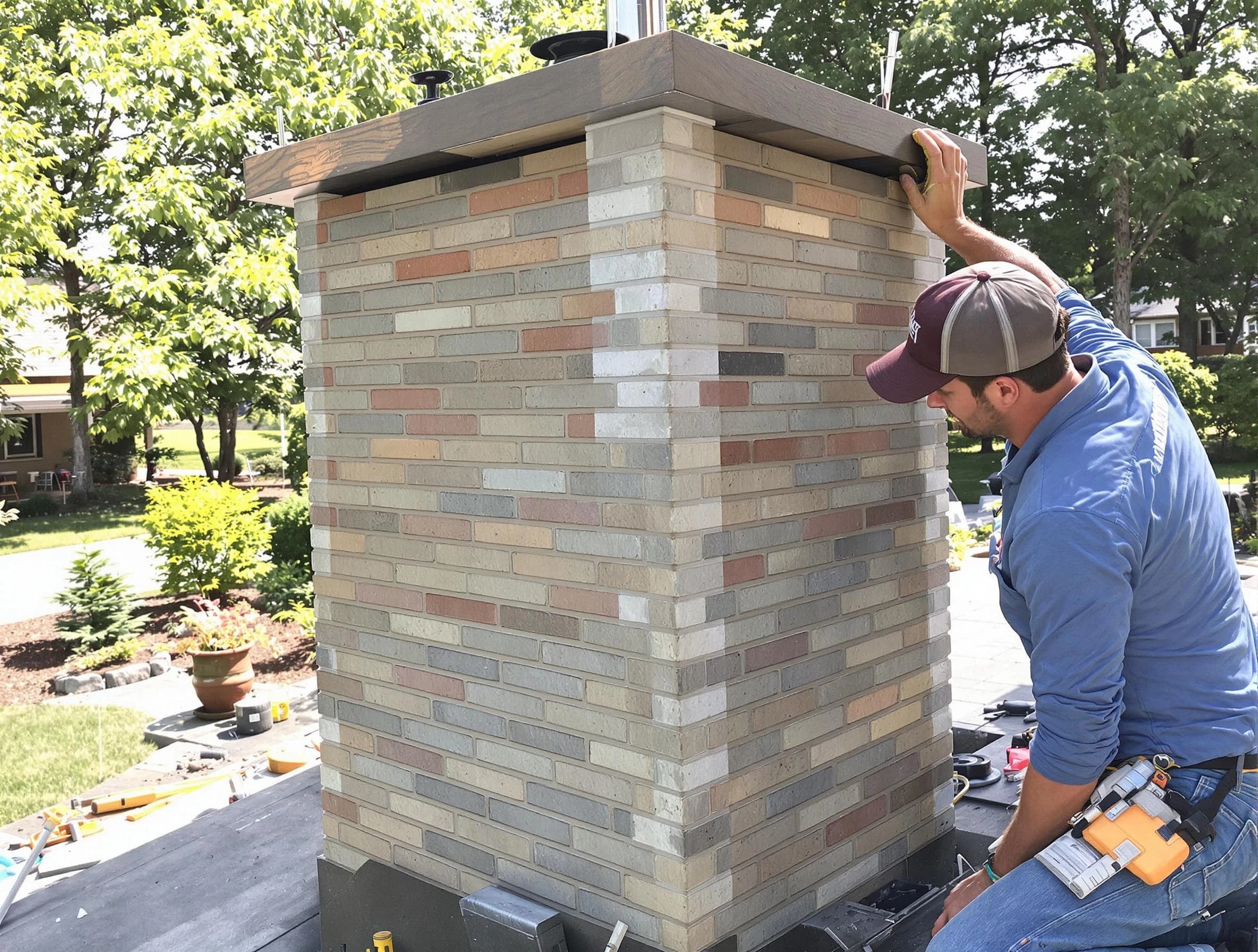 Monroe Chimney Sweep completing a modern chimney remodel in Monroe, NJ