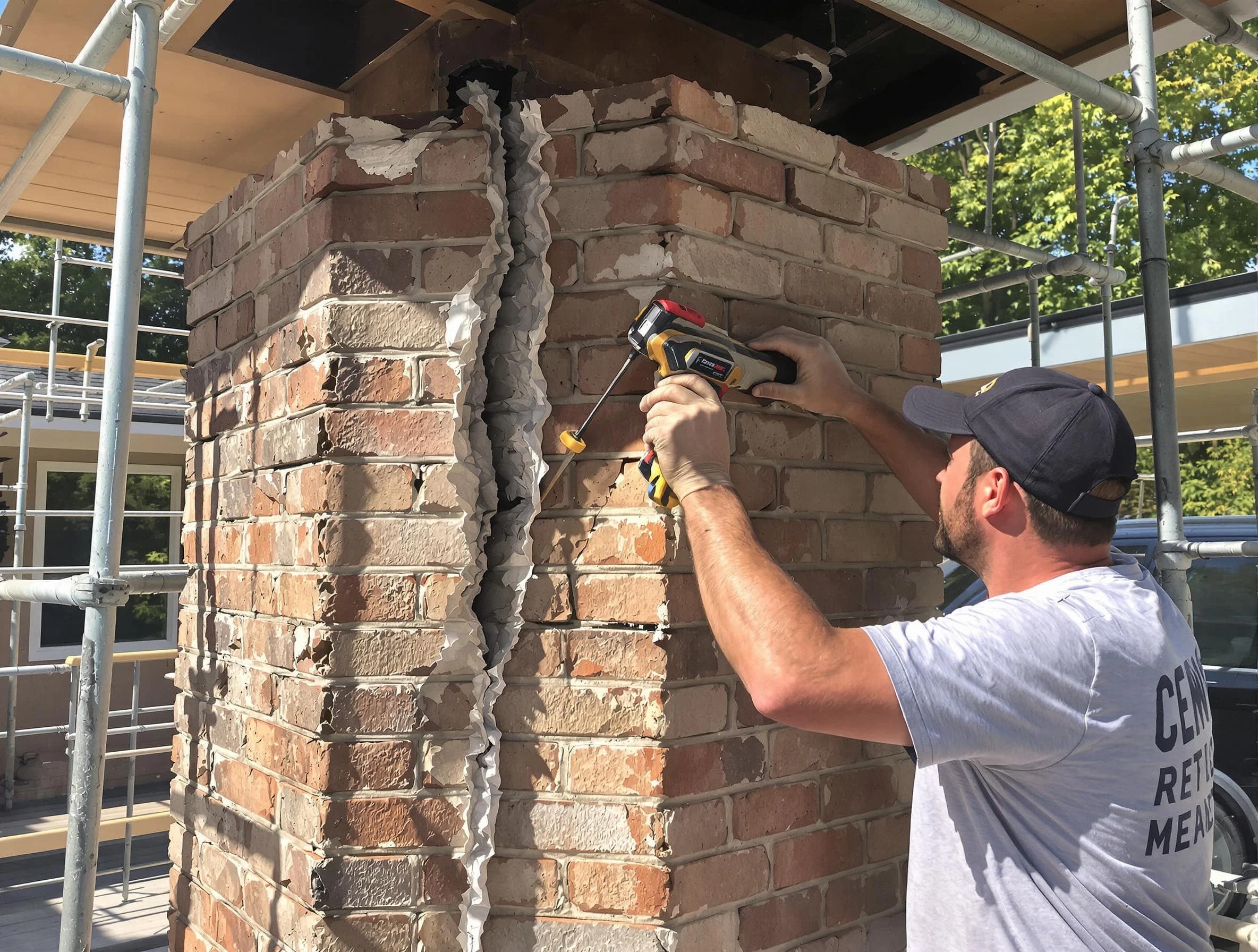 Monroe Chimney Sweep technician performing chimney repair in Monroe, NJ