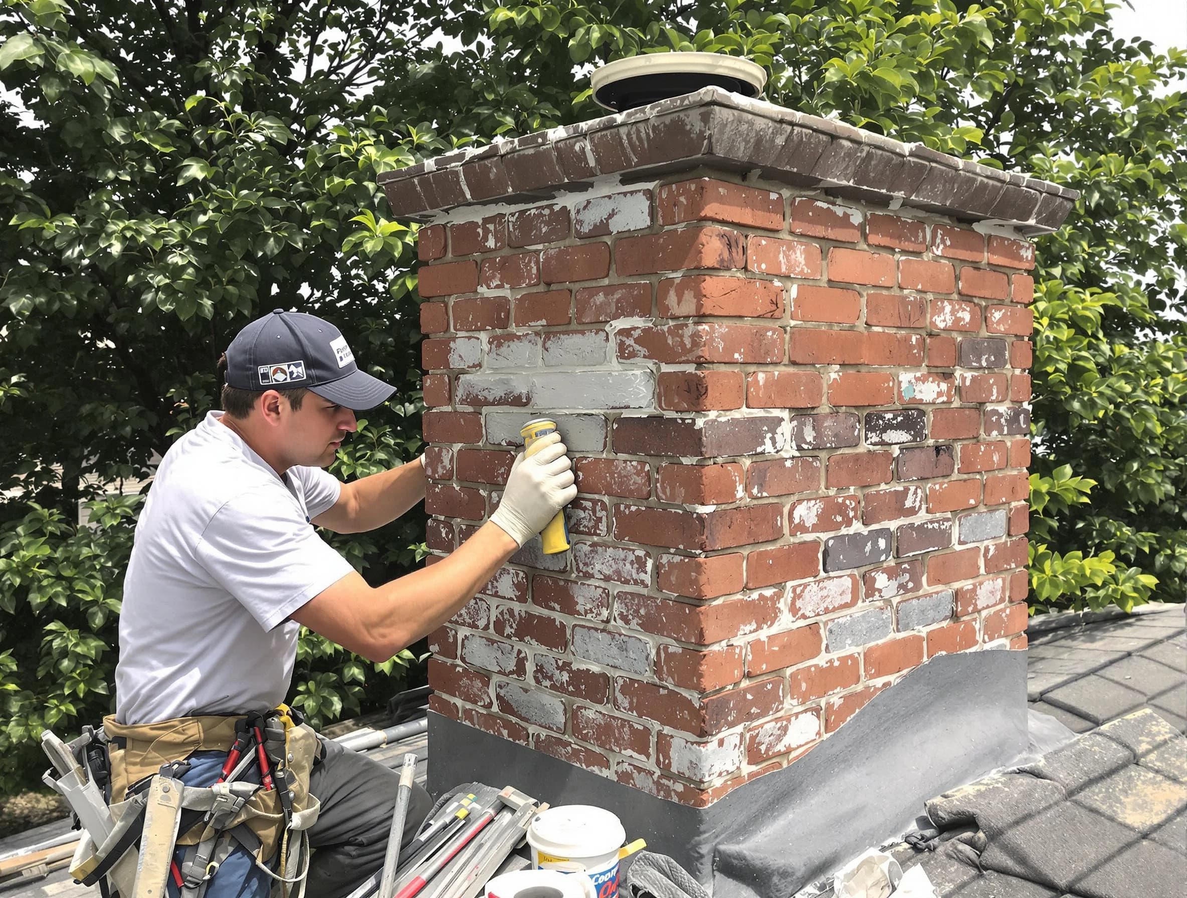 Monroe Chimney Sweep restoring an aging chimney in Monroe, NJ