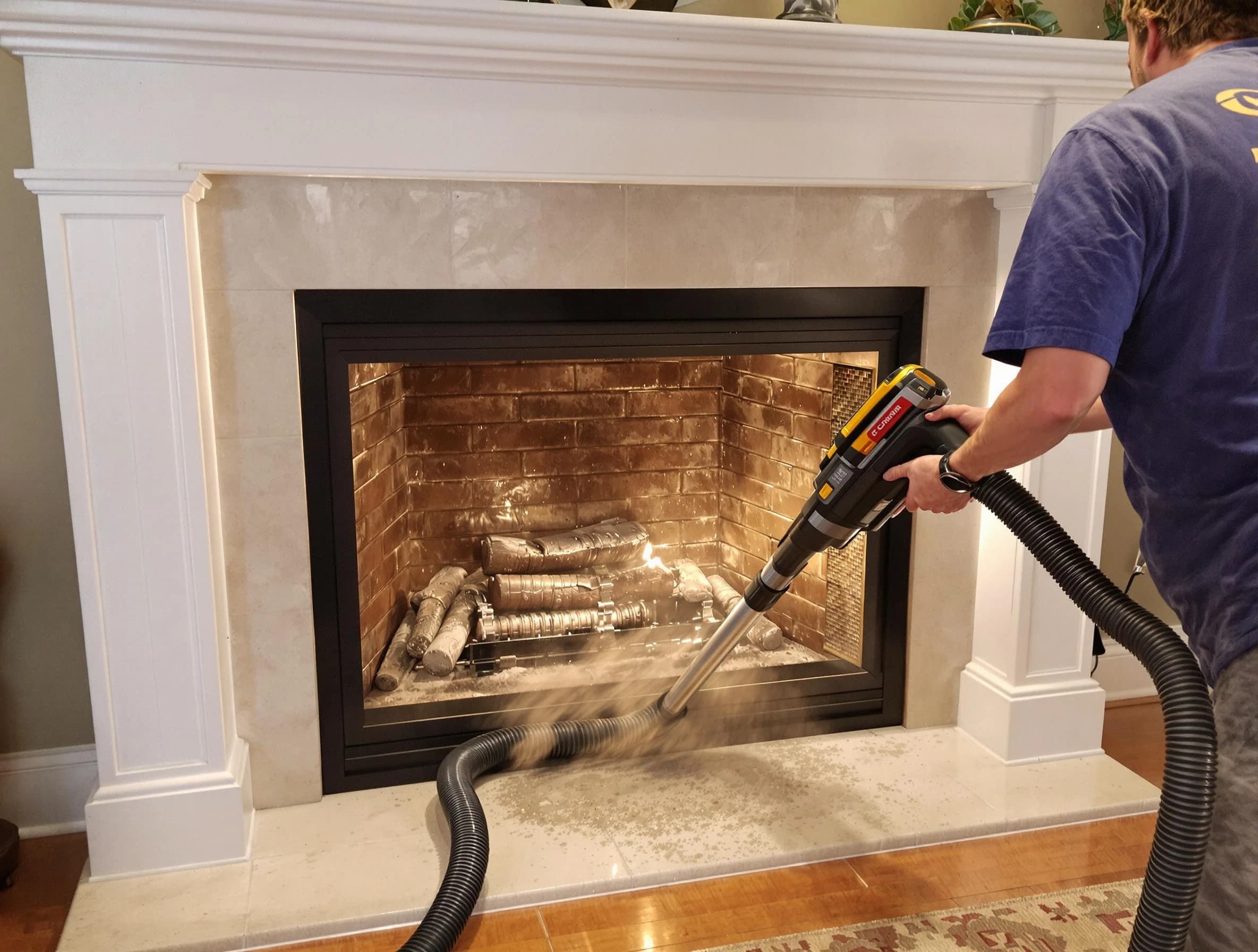 Fireplace cleaning performed by Monroe Chimney Sweep in Monroe, NJ