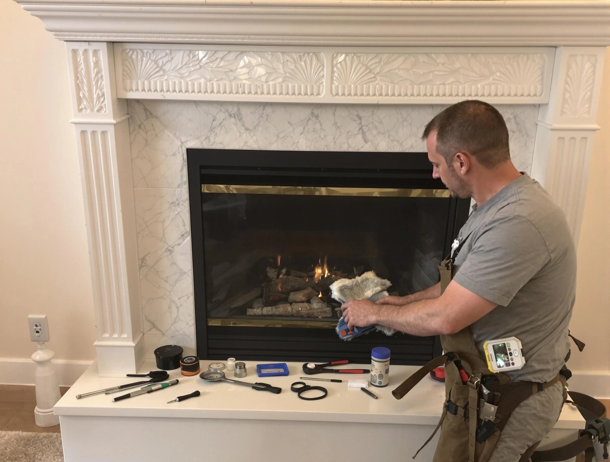 Monroe Chimney Sweep performing fireplace maintenance in Monroe, NJ