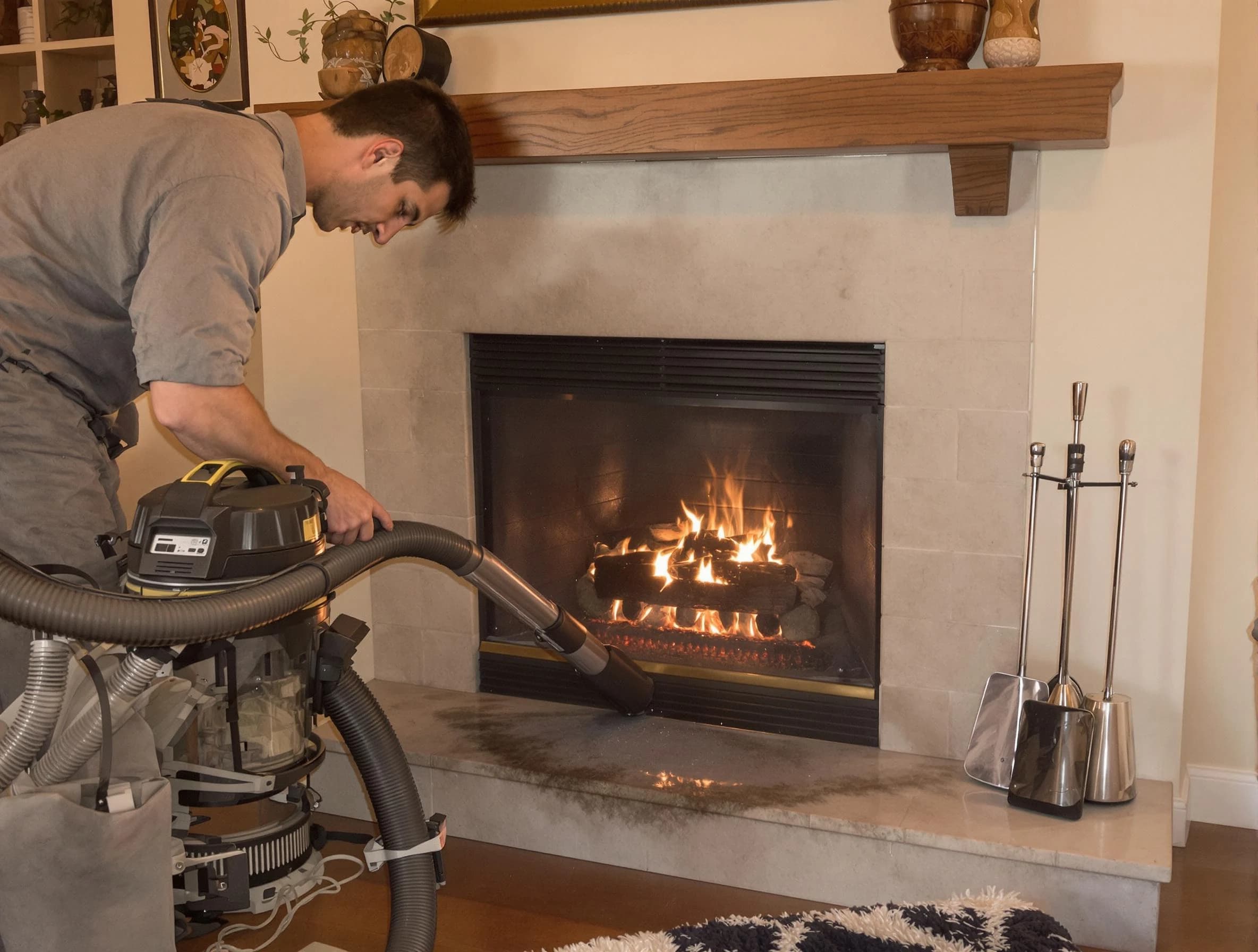 Routine fireplace upkeep by Monroe Chimney Sweep in Monroe, NJ