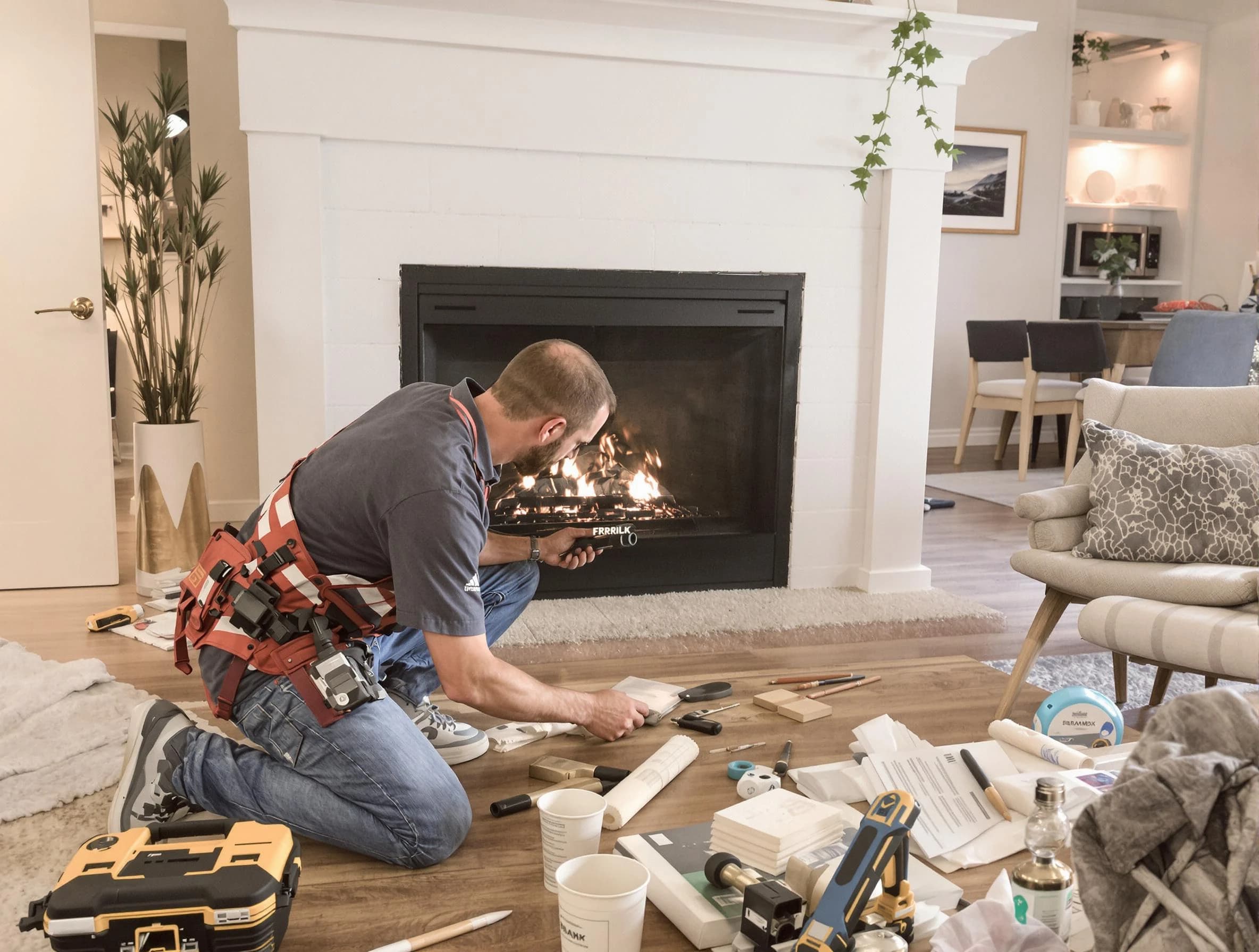 Monroe Chimney Sweep performing fireplace repair in Monroe, NJ