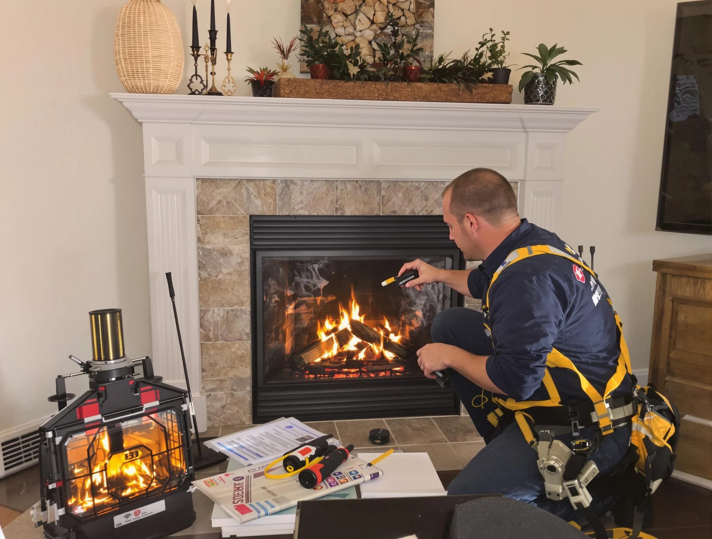 Safety-focused fireplace inspection by Monroe Chimney Sweep in Monroe, NJ